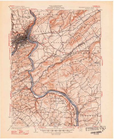 United States Geological Survey Easton, PA-NJ (1932, 62500-Scale) digital map