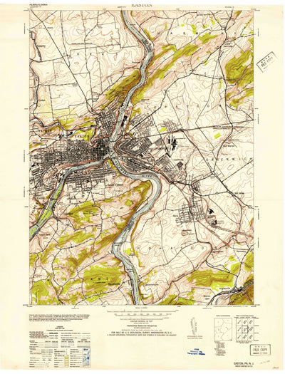 United States Geological Survey Easton, PA-NJ (1953, 24000-Scale) digital map