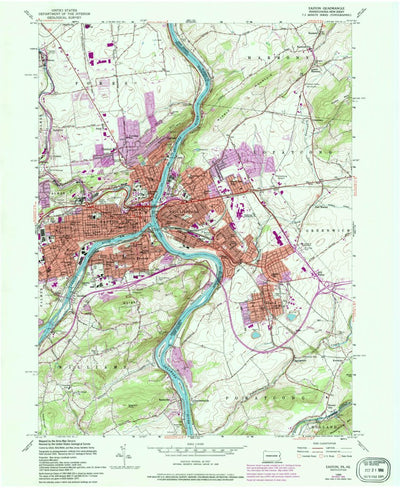 United States Geological Survey Easton, PA-NJ (1956, 24000-Scale) digital map