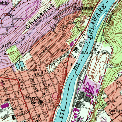 United States Geological Survey Easton, PA-NJ (1956, 24000-Scale) digital map