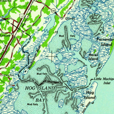 United States Geological Survey Eastville, VA-NC-MD (1961, 250000-Scale) digital map