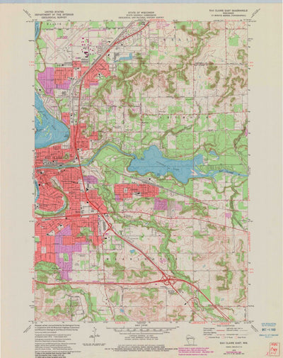 United States Geological Survey Eau Claire East, WI (1972, 24000-Scale) digital map