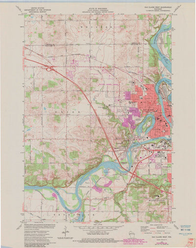 United States Geological Survey Eau Claire West, WI (1972, 24000-Scale) digital map