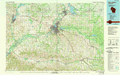 United States Geological Survey Eau Claire, WI (1985, 100000-Scale) digital map