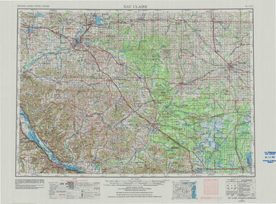 United States Geological Survey Eau Claire, WI-MN (1953, 250000-Scale) digital map