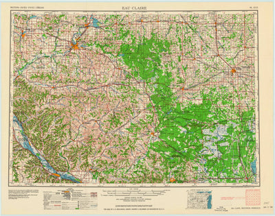 United States Geological Survey Eau Claire, WI-MN (1964, 250000-Scale) digital map
