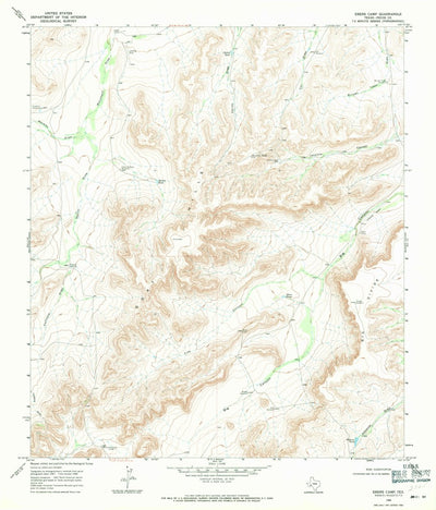 United States Geological Survey Ebers Camp, TX (1968, 24000-Scale) digital map
