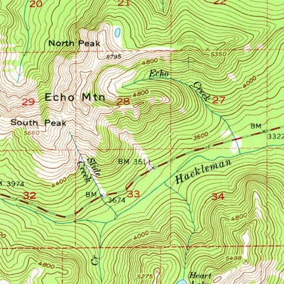 United States Geological Survey Echo Mountain, OR (1955, 62500-Scale) digital map