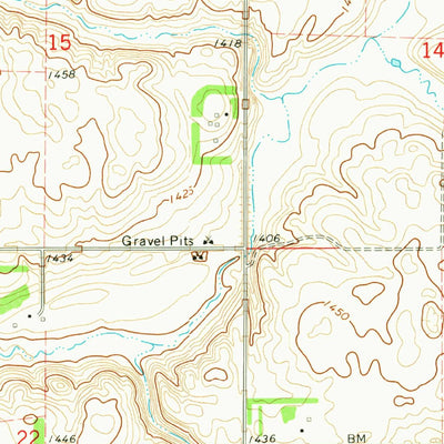 United States Geological Survey Eckelson SW, ND (1970, 24000-Scale) digital map