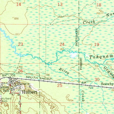 United States Geological Survey Eckerman, MI (1951, 62500-Scale) digital map