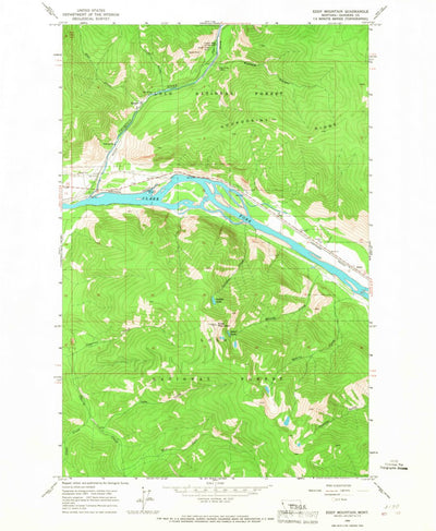 United States Geological Survey Eddy Mountain, MT (1964, 24000-Scale) digital map