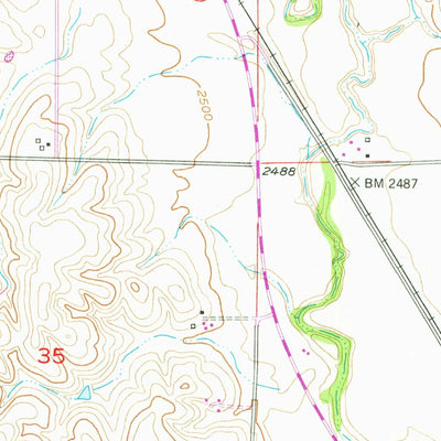 United States Geological Survey Eddyville SW, NE (1951, 24000-Scale) digital map