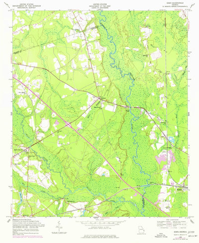United States Geological Survey Eden, GA (1958, 24000-Scale) digital map