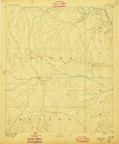 United States Geological Survey Eden, TX (1896, 125000-Scale) digital map