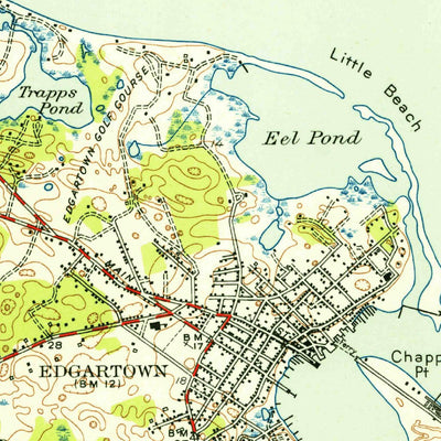 United States Geological Survey Edgartown, MA (1951, 31680-Scale) digital map