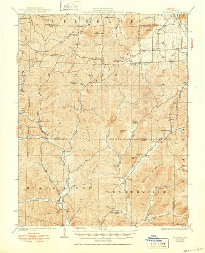 United States Geological Survey Edgehill, MO (1926, 62500-Scale) digital map