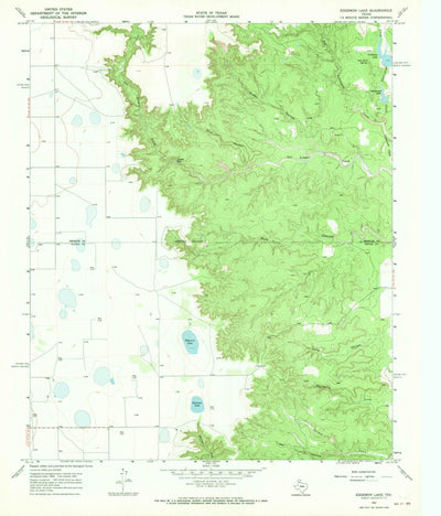 United States Geological Survey Edgemon Lake, TX (1967, 24000-Scale) digital map