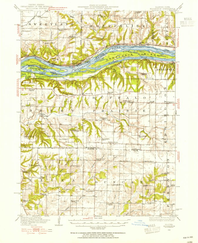 Edgington, IL-IA (1938, 62500-Scale) Map by United States Geological ...