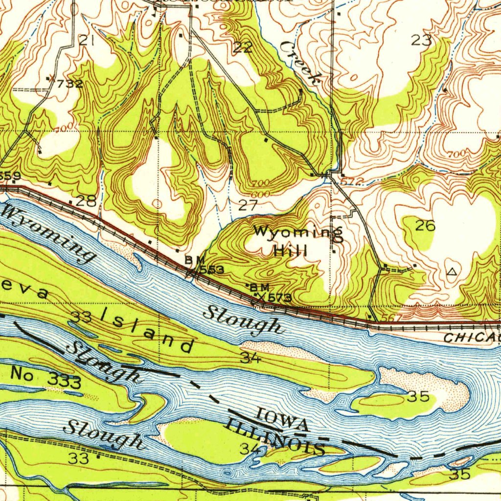 Edgington, IL-IA (1938, 62500-Scale) Map by United States Geological ...