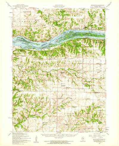United States Geological Survey Edgington, IL-IA (1953, 62500-Scale) digital map