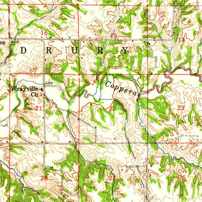 United States Geological Survey Edgington, IL-IA (1953, 62500-Scale) digital map