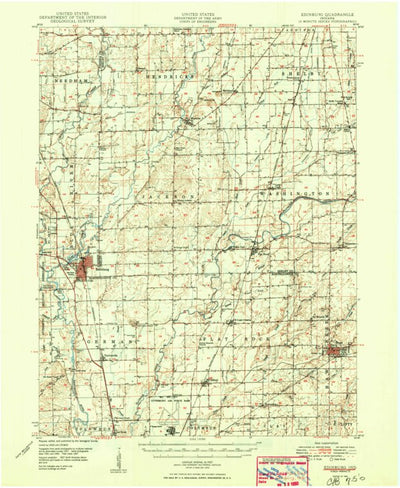 United States Geological Survey Edinburg, IN (1950, 62500-Scale) digital map