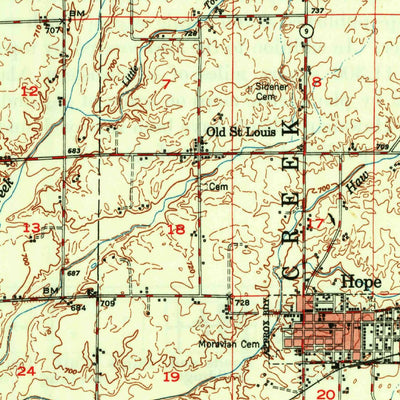 United States Geological Survey Edinburg, IN (1950, 62500-Scale) digital map