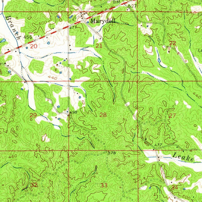 United States Geological Survey Edinburg, MS (1962, 62500-Scale) digital map