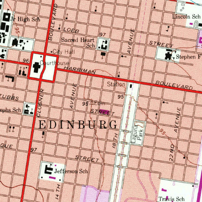 United States Geological Survey Edinburg, TX (1963, 24000-Scale) digital map