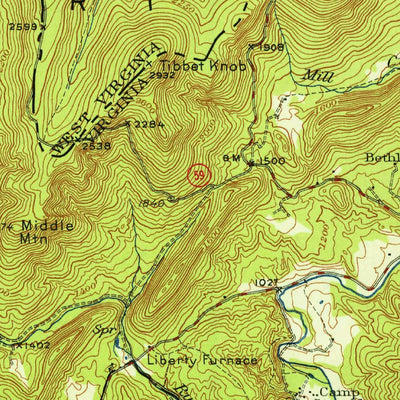 United States Geological Survey Edinburg, VA-WV (1951, 62500-Scale) digital map