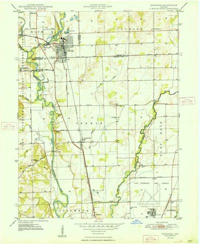 United States Geological Survey Edinburgh, IN (1948, 24000-Scale) digital map