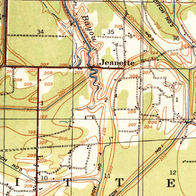 United States Geological Survey Edmondson, AR-TN (1939, 62500-Scale) digital map