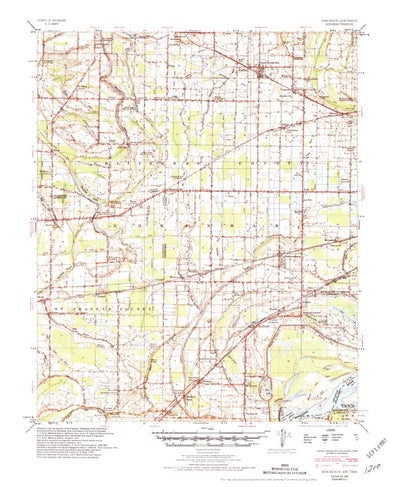 United States Geological Survey Edmondson, AR-TN (1954, 62500-Scale) digital map