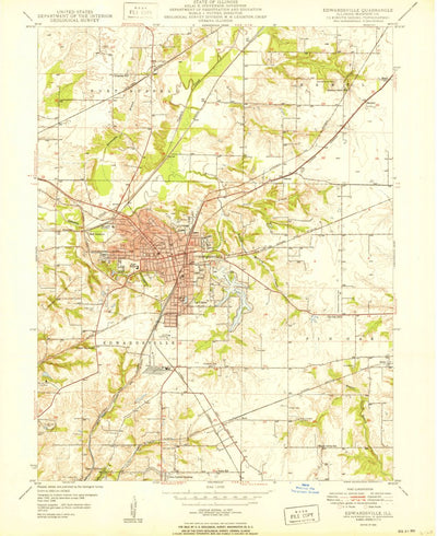 United States Geological Survey Edwardsville, IL (1950, 24000-Scale) digital map