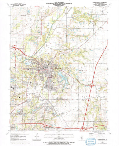 United States Geological Survey Edwardsville, IL (1991, 24000-Scale) digital map