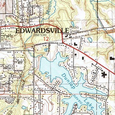 United States Geological Survey Edwardsville, IL (1991, 24000-Scale) digital map