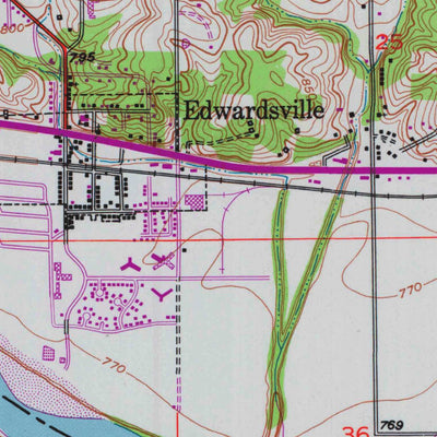 Edwardsville, KS (1950, 24000-Scale) Map by United States Geological