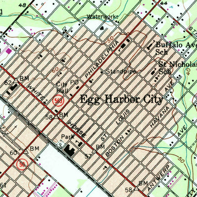 United States Geological Survey Egg Harbor City, NJ (1956, 24000-Scale) digital map