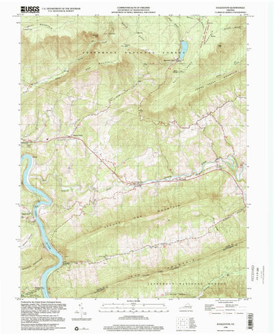 United States Geological Survey Eggleston, VA (1998, 24000-Scale) digital map