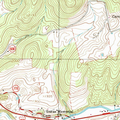 United States Geological Survey Eggleston, VA (1998, 24000-Scale) digital map