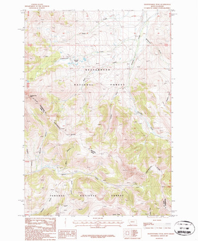 United States Geological Survey Eighteenmile Peak, MT-ID (1987, 24000-Scale) digital map