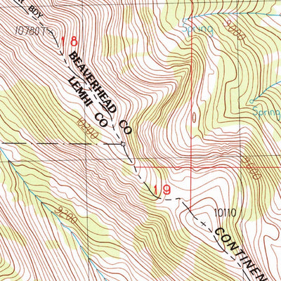 United States Geological Survey Eighteenmile Peak, MT-ID (1987, 24000-Scale) digital map