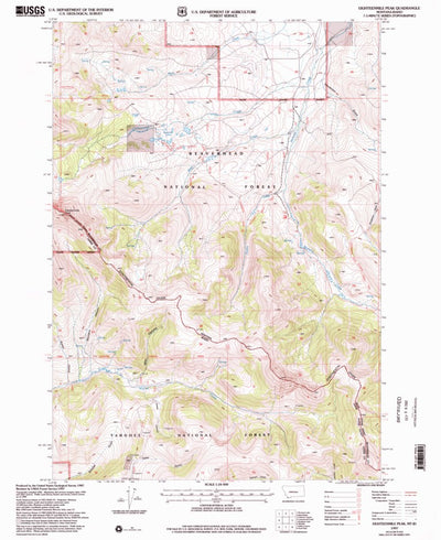 United States Geological Survey Eighteenmile Peak, MT-ID (1997, 24000-Scale) digital map