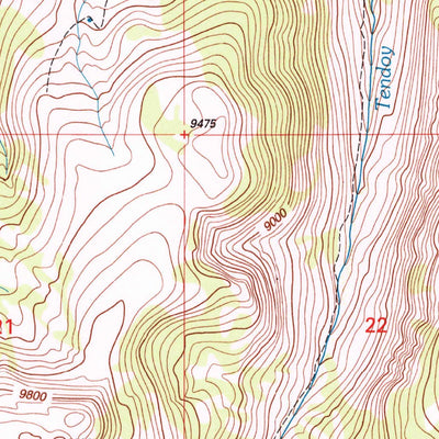 United States Geological Survey Eighteenmile Peak, MT-ID (1997, 24000-Scale) digital map