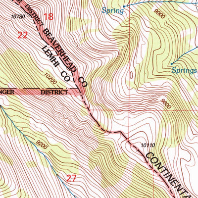 United States Geological Survey Eighteenmile Peak, MT-ID (1997, 24000-Scale) digital map