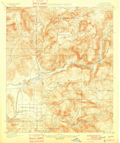 United States Geological Survey El Cajon, CA (1901, 62500-Scale) digital map