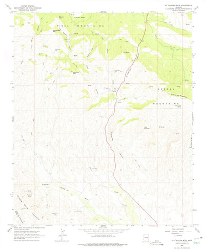 United States Geological Survey El Capitan Mountain, AZ (1964, 24000-Scale) digital map