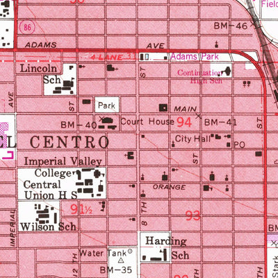 United States Geological Survey El Centro, CA (1957, 24000-Scale) digital map