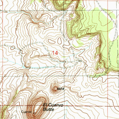 United States Geological Survey El Cuervo Butte, NM (1990, 24000-Scale) digital map