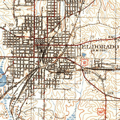 United States Geological Survey El Dorado, AR-LA (1930, 62500-Scale) digital map
